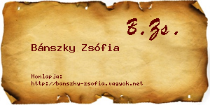 Bánszky Zsófia névjegykártya