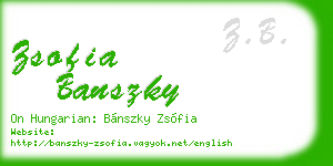 zsofia banszky business card
