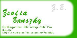 zsofia banszky business card